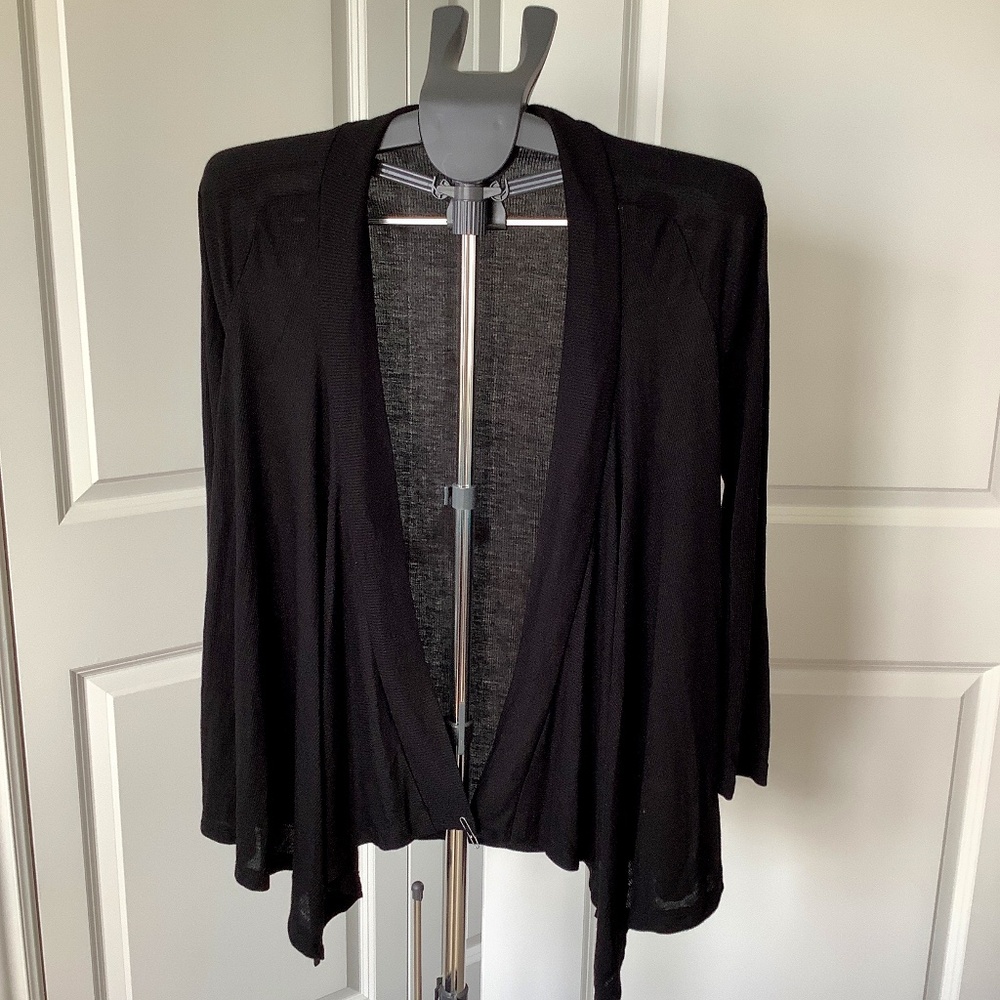 Splendid brand, black, small, open, thigh length knit sweater.